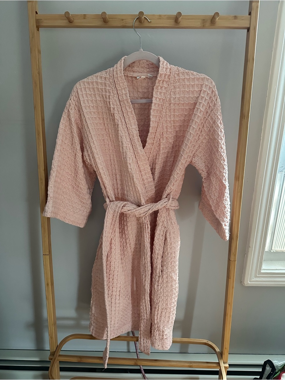 Nordstrom Waffle-Knit Robe in Blush Pink